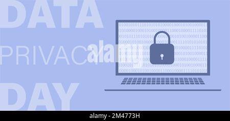 Data Privacy Day. Template for background, banner, card, poster with text inscription. January 28 Stock Vector