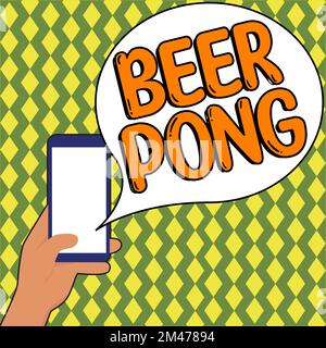 Writing displaying text Beer Pong. Word for a game with a set of beer-containing cups and bouncing or tossing a Ping-Pong ball Stock Photo