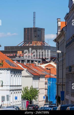 Bratislava (Pressburg): Slovenský rozhlas (Slovak Radio Building) in , , Slovakia Stock Photo