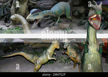 Realistic reconstruction of some dinosaur species Stock Photo