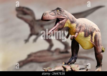 Realistic reconstruction of some dinosaur species Stock Photo