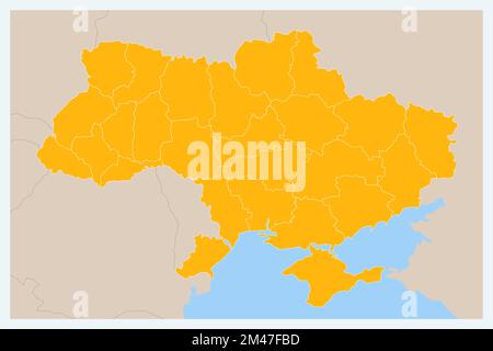 Ukraine Map. Ukraine is a country in Eastern Europe. Stock Vector