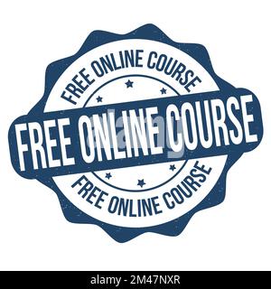 Free online course grunge rubber stamp on white background, vector illustration Stock Vector
