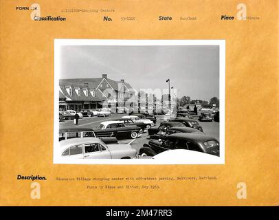 Edmondson Village Shopping Center. Original caption: Edmonston Village shopping center with off ...
