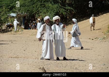 Eritrean camel traders at the Monday Market Day in Keren Stock Photo