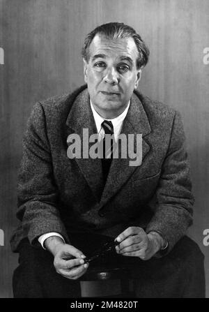 Portrait of the Argentinian writer, Jose Luis Borges (1899-1986) in 1951 Stock Photo