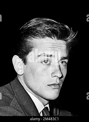 Portrait of the French actor, Alain Delon (b. 1935), 1961 Stock Photo