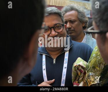 Famous Bollywood Cinematographer Sudeep Chatterjee in conversation with  students and press at Kolkata International Film Festival(KIFF) Stock Photo