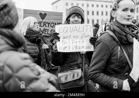 Donald Trump Protest, brandenburg gate, Berlin, Germany Stock Photo