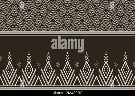 geometric ethnic pattern seamless pattern vector. style ethnic abstract geometry two tone textile. pattern for fabric, background,winter,pillow, Stock Vector