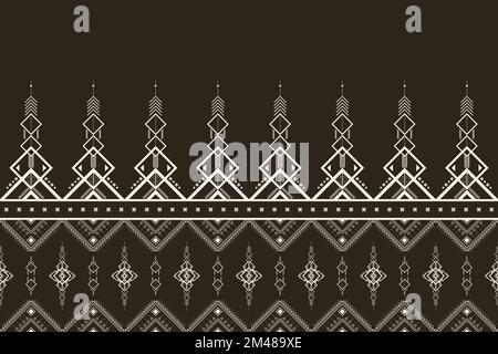 geometric ethnic pattern seamless pattern vector. style ethnic abstract geometry two tone textile. pattern for fabric, background,winter,pillow, Stock Vector