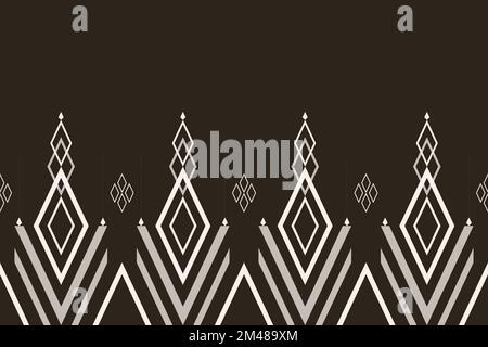 geometric ethnic pattern seamless pattern vector. style ethnic abstract geometry two tone textile. pattern for fabric, background,winter,pillow, Stock Vector