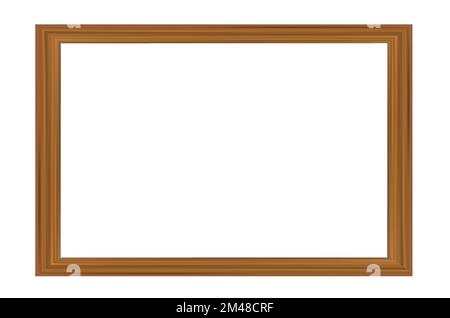 Wooden frame on a white background. Background with copy space. Vector image. Stock Vector