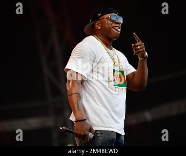 American rapper, songwriter LL Cool J in concert at The Meadows in New ...