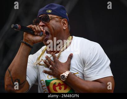 American rapper, songwriter LL Cool J in concert at The Meadows in New ...