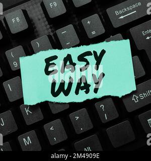 Text caption presenting Easy Way. Word for making hard decision between two less and more effort method Stock Photo