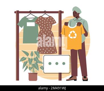 Sustainable fashion concept Stock Vector