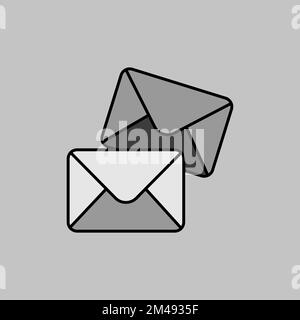 Mail outline grayscale icon. Workspace sign Stock Vector Image & Art ...