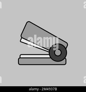 Stapler outline grayscale icon. Workspace sign. Graph symbol for your web site design, logo, app, UI. Vector illustration, EPS10. Stock Vector