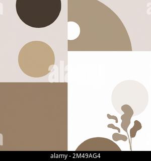Trendy graphic illustration with an elegant muted color palette ...