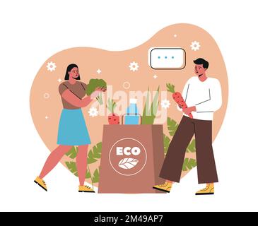 Sustainable lifestyle concept Stock Vector