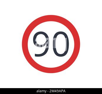 Vector Speed limit 90 Icon Sign Icon Vector Illustration For Personal ...