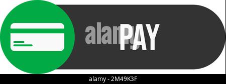 Dark pay button. Dark theme button for pay. Stock Vector