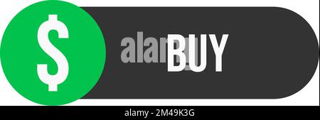 Dark buy button. Dark theme button for buy. Stock Vector