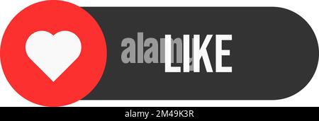 Dark like Button. Dark theme button for like. Stock Vector