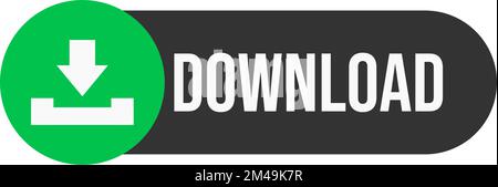 Dark download button. Dark theme button for download. Stock Vector