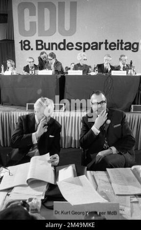 The 18th Party Congress of the Christian Democratic Union of Germany (CDU) was held in Duesseldorf on 25 January 1971. Kurt-Georg Kiesinger, Helmut Stock Photo