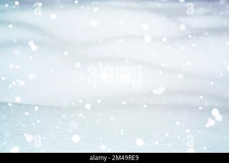 Snowflakes are falling and winter snow. Winter landscape. It's snowing outside. Blank for design with copyspace Stock Photo