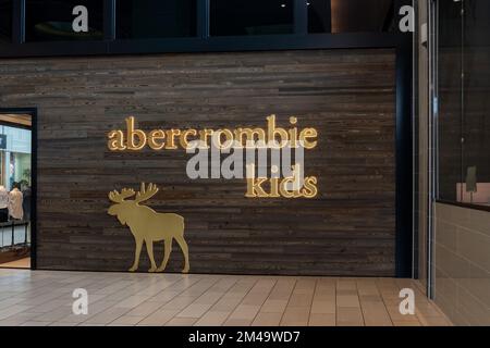 Houston, Texas, USA - March 6, 2022: An Abercrombie Kids store at a shopping mall in Houston, TX, USA. Stock Photo