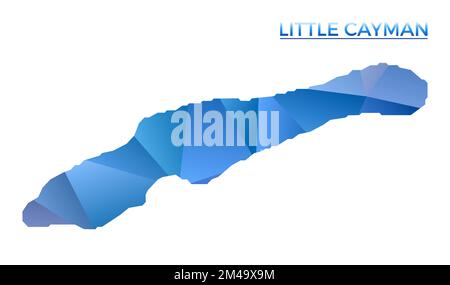 Vector polygonal Little Cayman map. Vibrant geometric island in low poly style. Artistic illustration for your infographics. Technology, internet, net Stock Vector