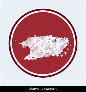 Vis icon. Round logo with island map and title. Stylish Vis badge with ...