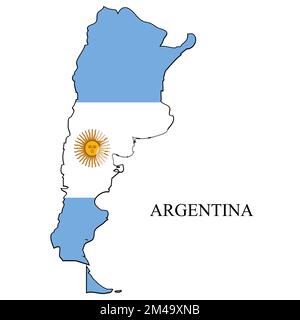 Argentina map vector illustration. Global economy. Famous country. South America. Latin America. America. Stock Vector
