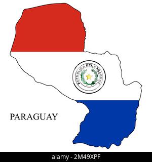 Paraguay map vector illustration. Global economy. Famous country. South America. Latin America. America. Stock Vector