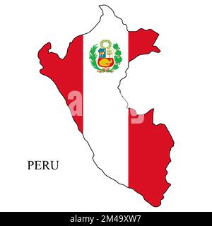 Peru map vector illustration. Global economy. Famous country. South America. Latin America. America. Stock Vector