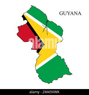 Guyana map vector illustration. Global economy. Famous country. South America. Latin America. America. Stock Vector