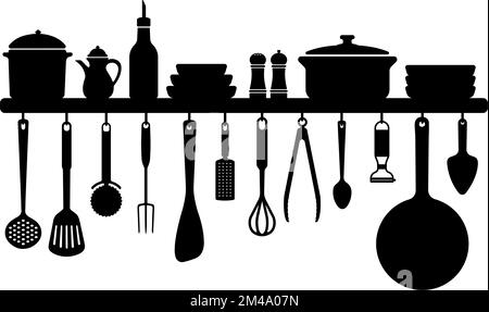 Hanging kitchen utensil vector illustration Stock Vector