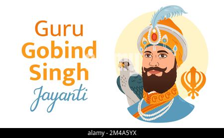 Guru Gobind Singh Jayanti vector illustration. Sikh festival and celebration in Punjab Stock Vector