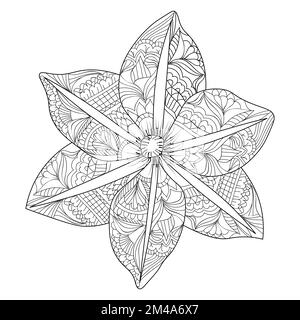 zentangle doodle style art decorative flower background for adult coloring page of easy sketches Stock Vector