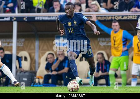 Lusail, Qatar. 18th Dec, 2022. Soccer: World Cup, Argentina - France, final round, final, Lusail Stadium, France's Randal Kolo Muani in action. Credit: Tom Weller/dpa/Alamy Live News Stock Photo
