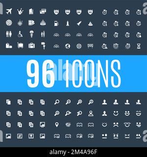 Material design solid icons set. Premium quality pixel perfect arrow icons for web and app design development. Collection modern infographic logo and Stock Vector