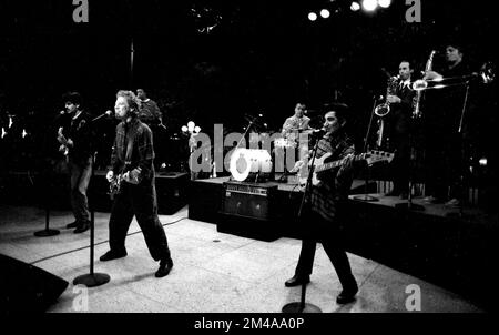 Oingo Boingo with lead singer Danny Elfman performing on American ...