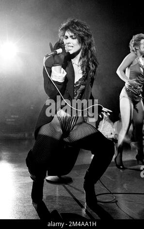 Vanity known as Denise Matthews performs with the group Vanity 6 on the