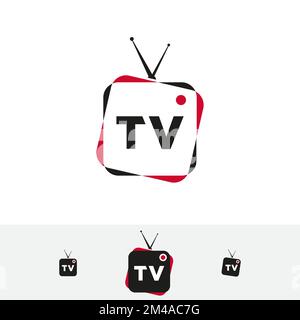 tv television electronic media logo icon vector templates Stock Vector