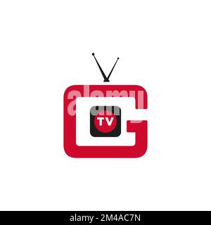 tv television electronic media logo icon vector templates Stock Vector