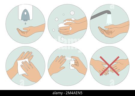 Set of personal hygiene icons. Vector illustration. Stock Vector