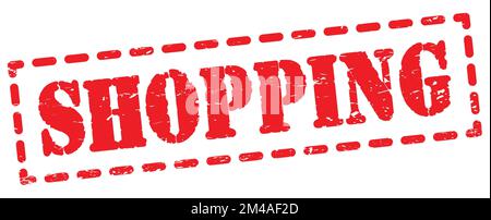 SHOPPING text written on red dash stamp sign. Stock Photo